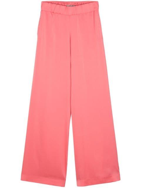 satin wide trousers by D.EXTERIOR