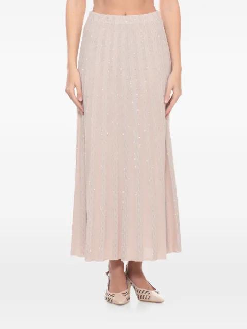 sequin-embellished pleated midi skirt by D.EXTERIOR
