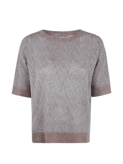zigzag-pattern T-shirt by D.EXTERIOR