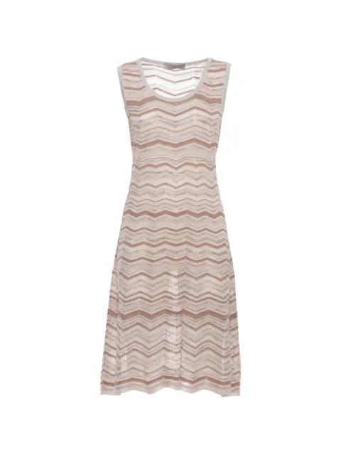 zigzag sleeveless midi dress by D.EXTERIOR