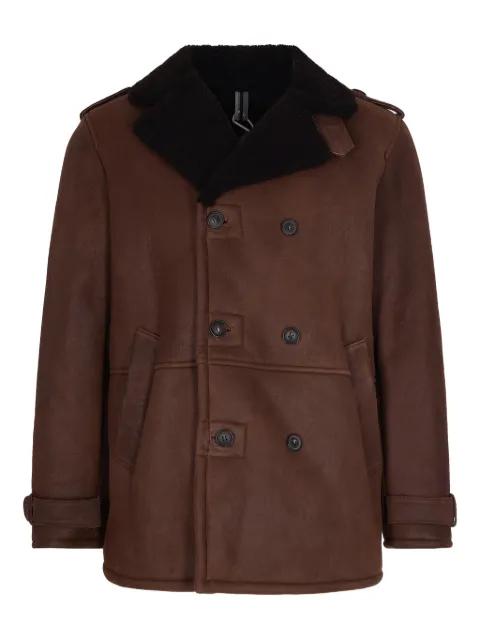 buttoned leather jacket by D-FOUR