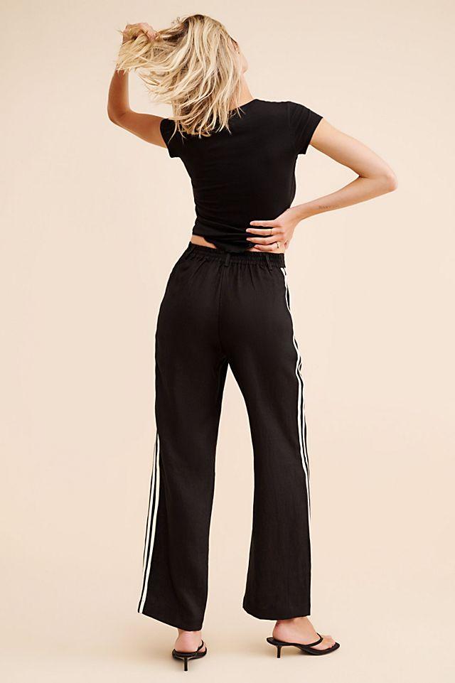DONNI. Linen Pleated Stripe Pants by D ON NI. | FREE PEOPLE