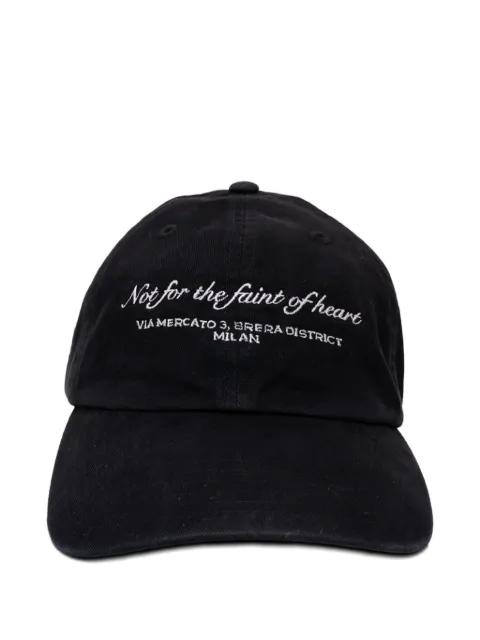 slogan-embroidered cotton cap by D1 MILANO