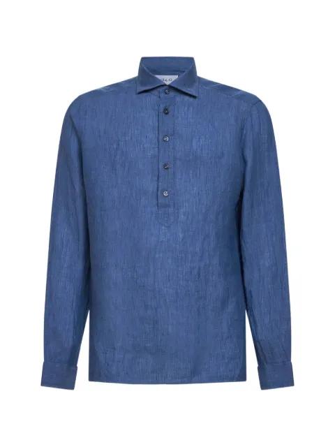 button-placket long-sleeve polo shirt by D4.0
