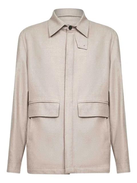 buttoned-collar shirt jacket by D4.0