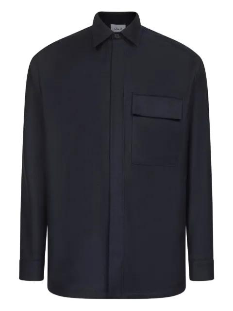 buttoned-cuff patch-pocket shirt by D4.0