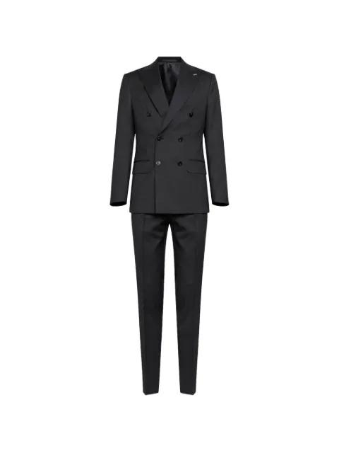 double-breasted peak lapels suit by D4.0