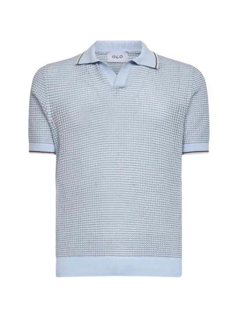 jacquard-knit cotton V-neck T-shirt by D4.0