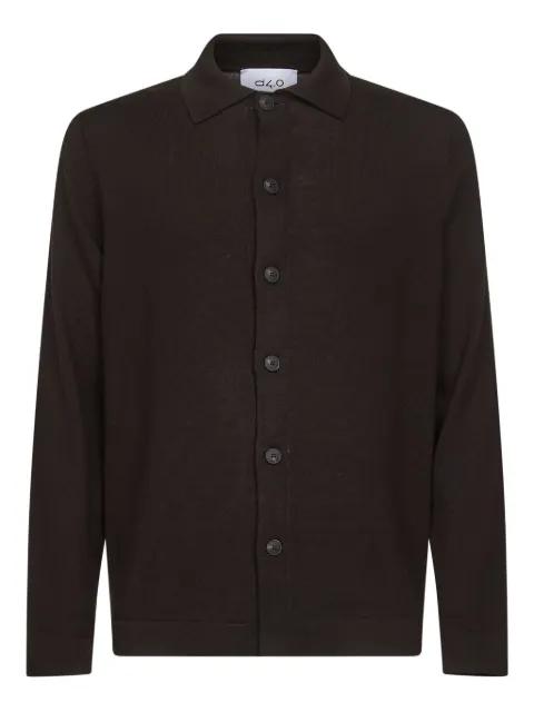 polo-collar button shirt by D4.0
