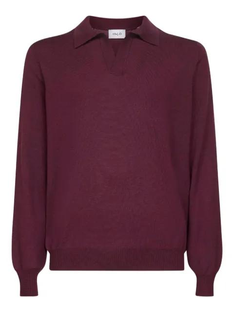 ribbed-cuff polo sweater by D4.0