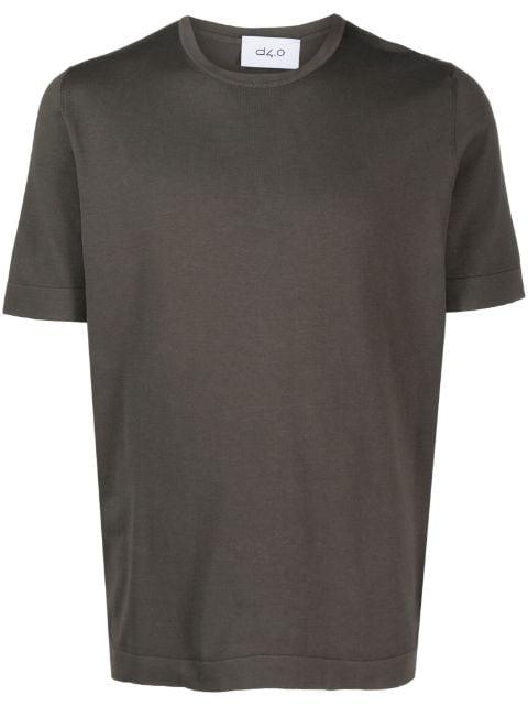 short-sleeved fine-ribbed T-shirt by D4.0