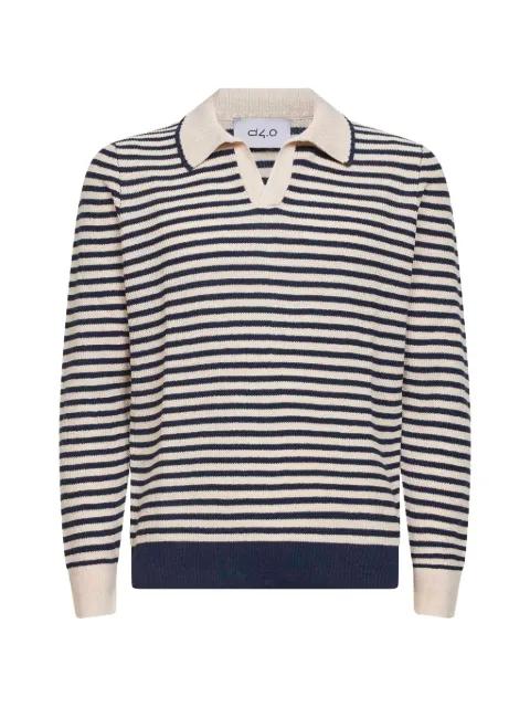 striped-pattern polo shirt by D4.0