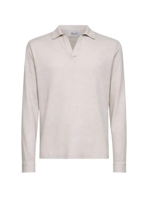 v-neck long-sleeve polo shirt by D4.0