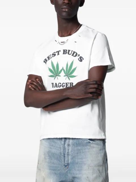 Best Buds graphic-print distressed T-shirt by DAGGER