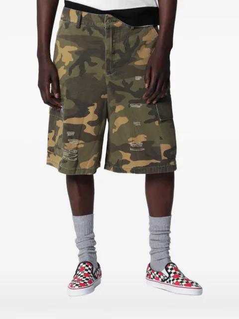 camouflage-print distressed shorts by DAGGER