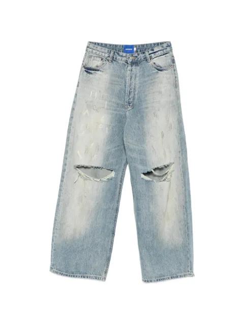 distressed embroidered-logo jeans by DAGGER