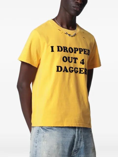 distressed slogan-print T-shirt by DAGGER