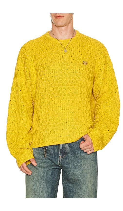 Daily Paper Badge Flat Knit Sweater in Mustard by DAILY PAPER