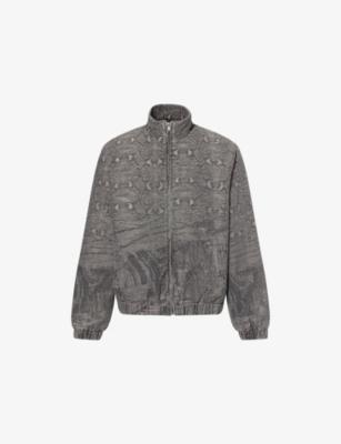 Snake-Print Oversized Cotton-Blend Track Jacket by DAILY PAPER