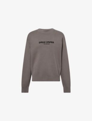 Velvet-Branding Crewneck Cotton-Knit Jumper by DAILY PAPER