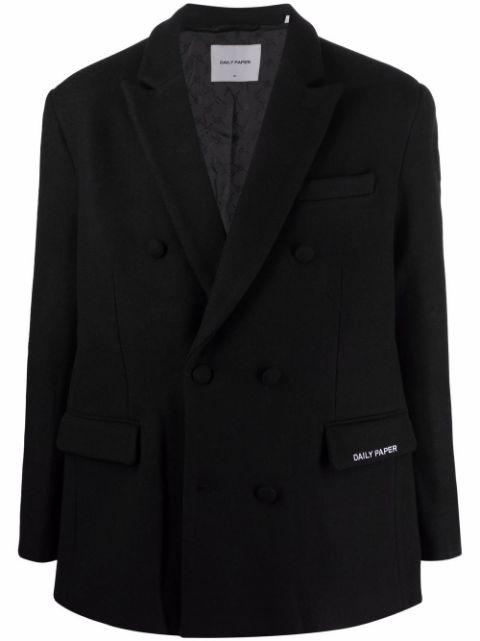 double-breasted button coat by DAILY PAPER