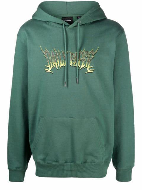 logo-print cotton hoodie by DAILY PAPER