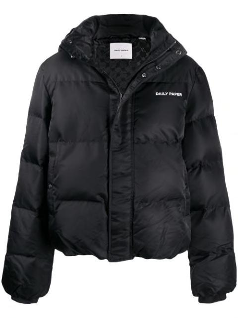 logo-print down jacket by DAILY PAPER