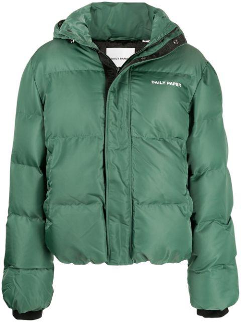 logo-print puffer jacket by DAILY PAPER
