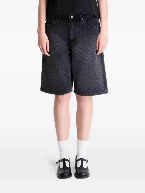 monogram-pattern denim shorts by DAILY PAPER