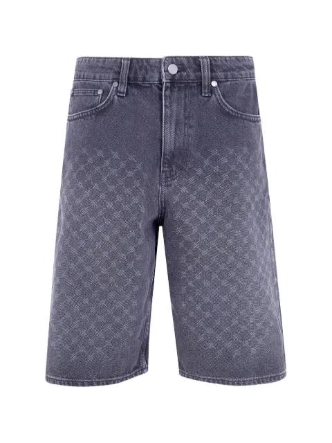 monogram-pattern denim shorts by DAILY PAPER