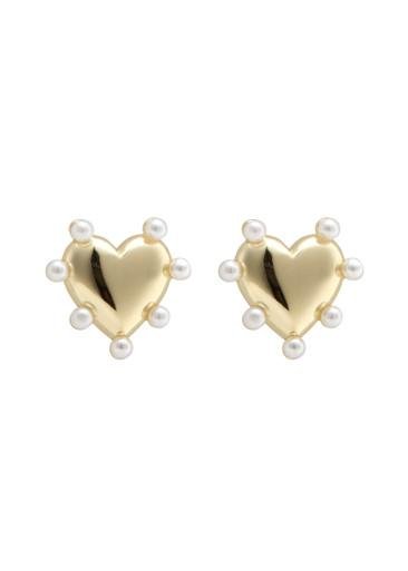 Heart 18kt gold-plated stud earrings by DAISY LONDON