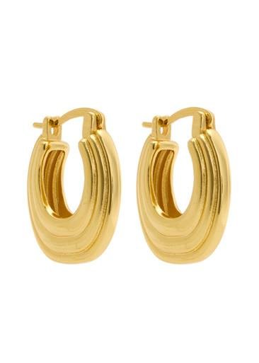 X Polly Sayer mini 18kt gold-plated hoop earrings by DAISY LONDON