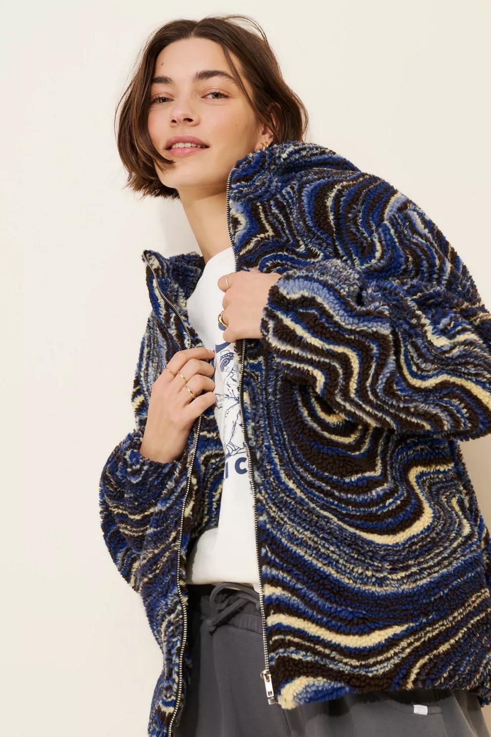 Daisy Street Borg Marble Fleece Jacket by DAISY STREET
