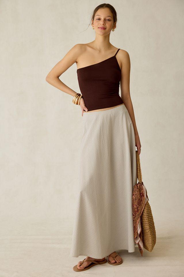 Daisy Street Buttermint Striped Cotton Maxi Skirt by DAISY STREET