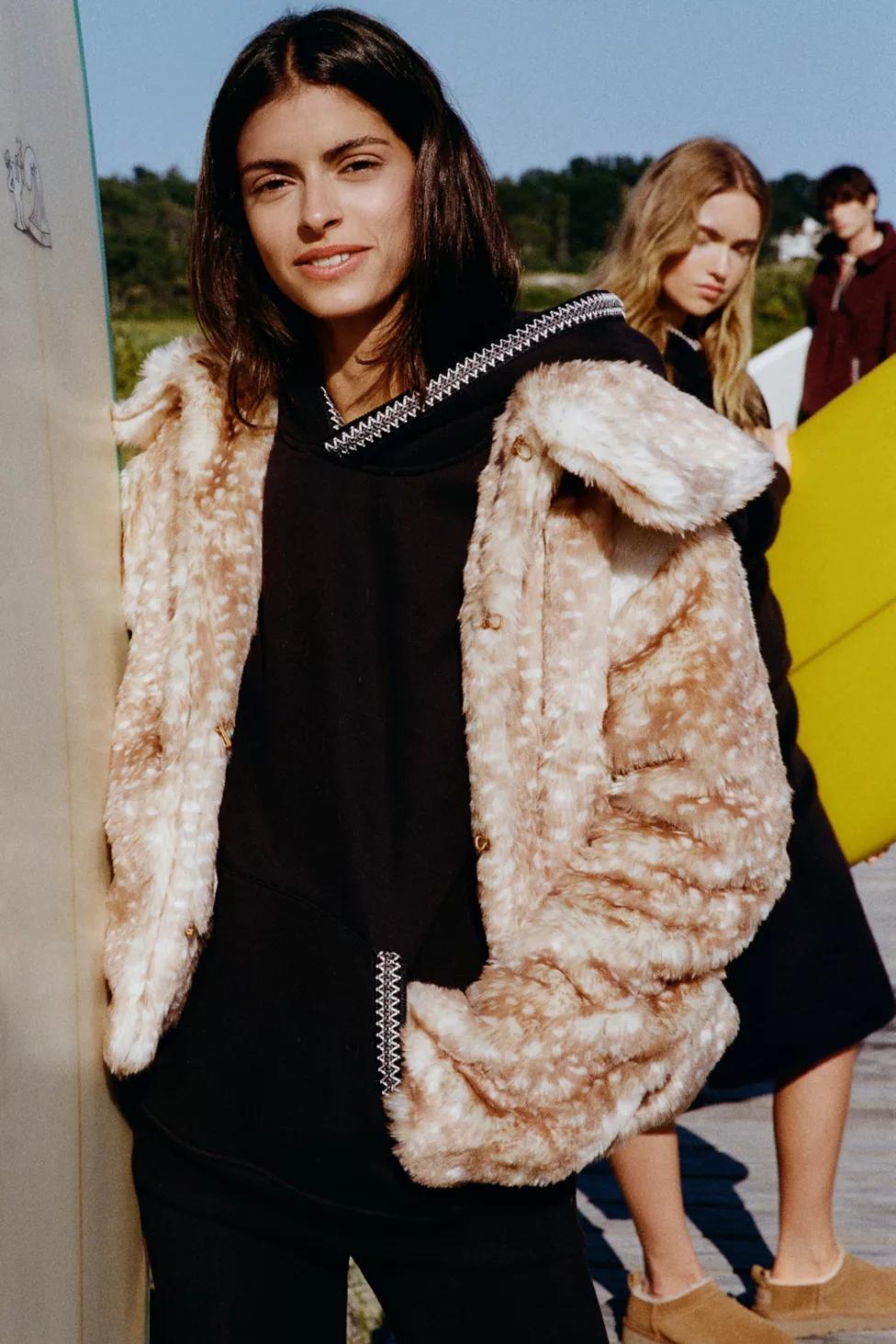 Daisy Street Fawn Faux Fur Cropped Jacket by DAISY STREET