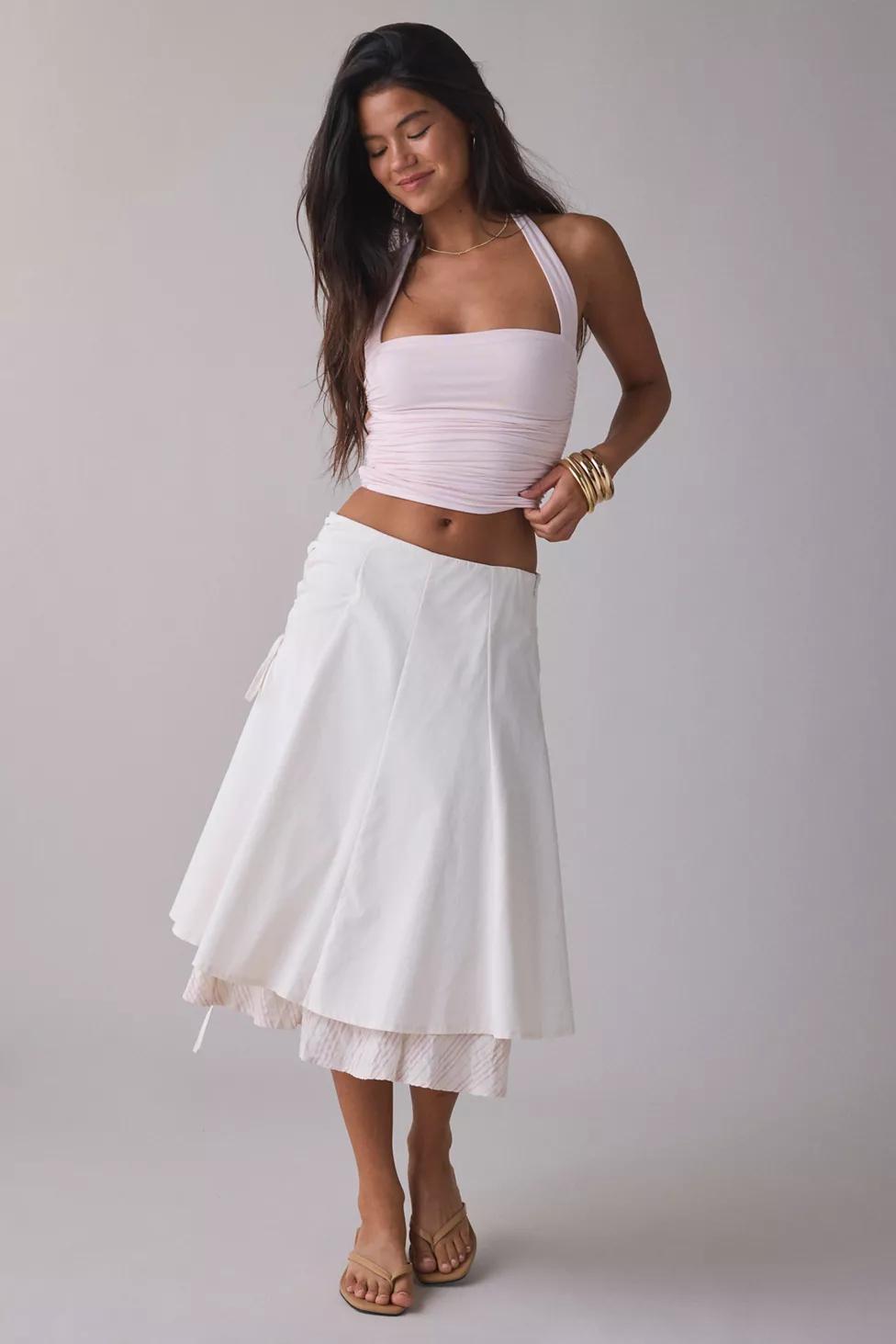 Daisy Street Layered Lace-Up Midi Skirt by DAISY STREET