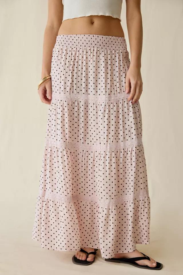 Daisy Street On The Dot Tiered Lace Trim Maxi Skirt by DAISY STREET