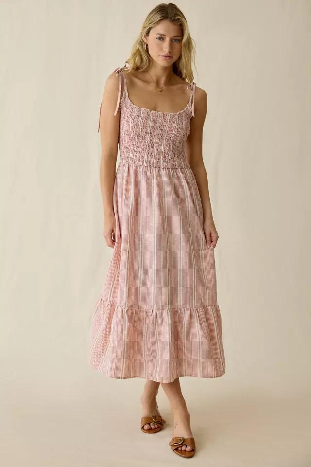 Daisy Street Rosella Tie-Strap Smocked Midi Dress by DAISY STREET