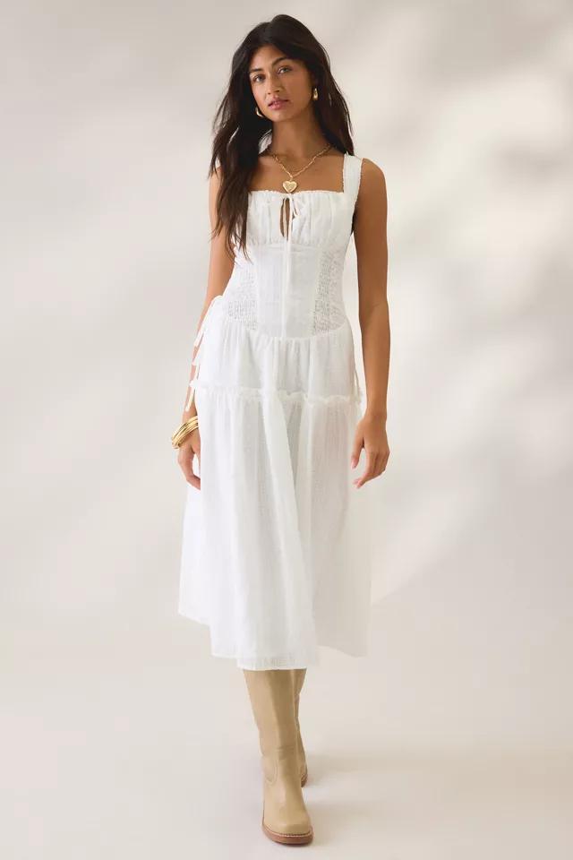 Daisy Street Shell Tiered Milkmaid Midi Dress by DAISY STREET