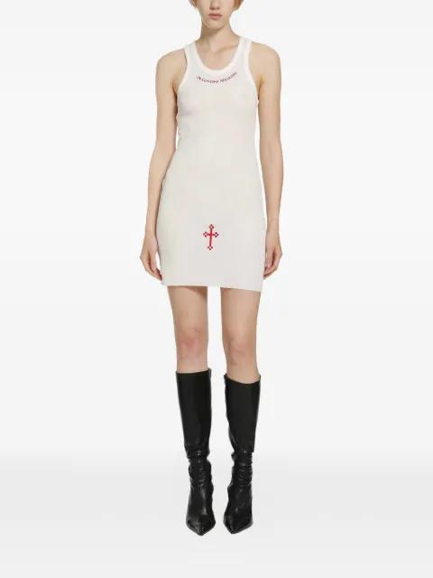 embroidered ribbed mini dress by DAISY