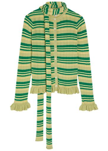 Anelis cotton and merino wool-blend cardigan by DAMSON MADDER