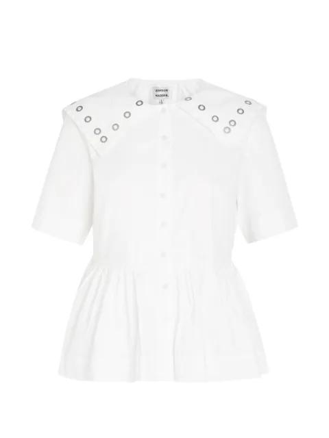 Cyrus eyelet-embellished peplum blouse by DAMSON MADDER