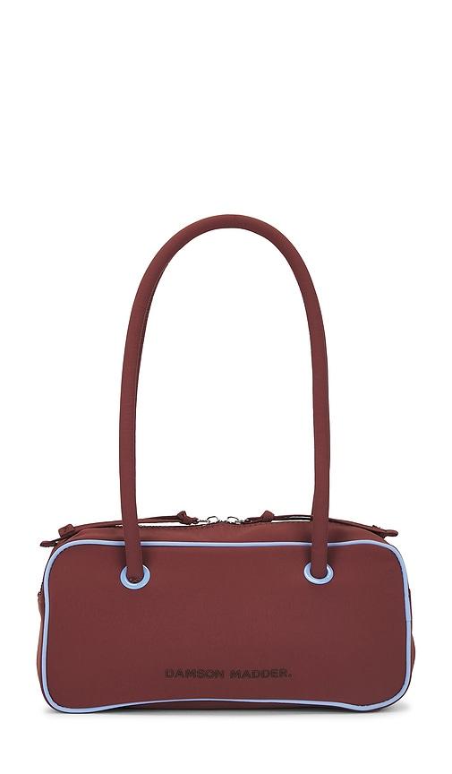 Damson Madder Benny Mini Bowler Bag in Chocolate and Blue in Brown by DAMSON MADDER