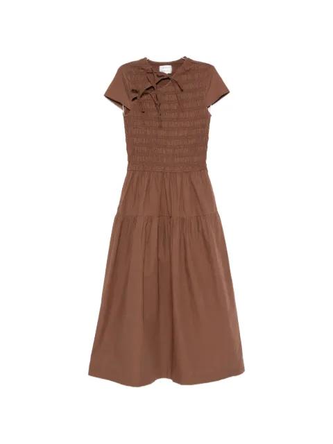 Ebba shirred midi dress by DAMSON MADDER