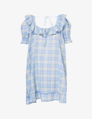 Harlow Puff-Sleeve Cotton Mini Dress by DAMSON MADDER