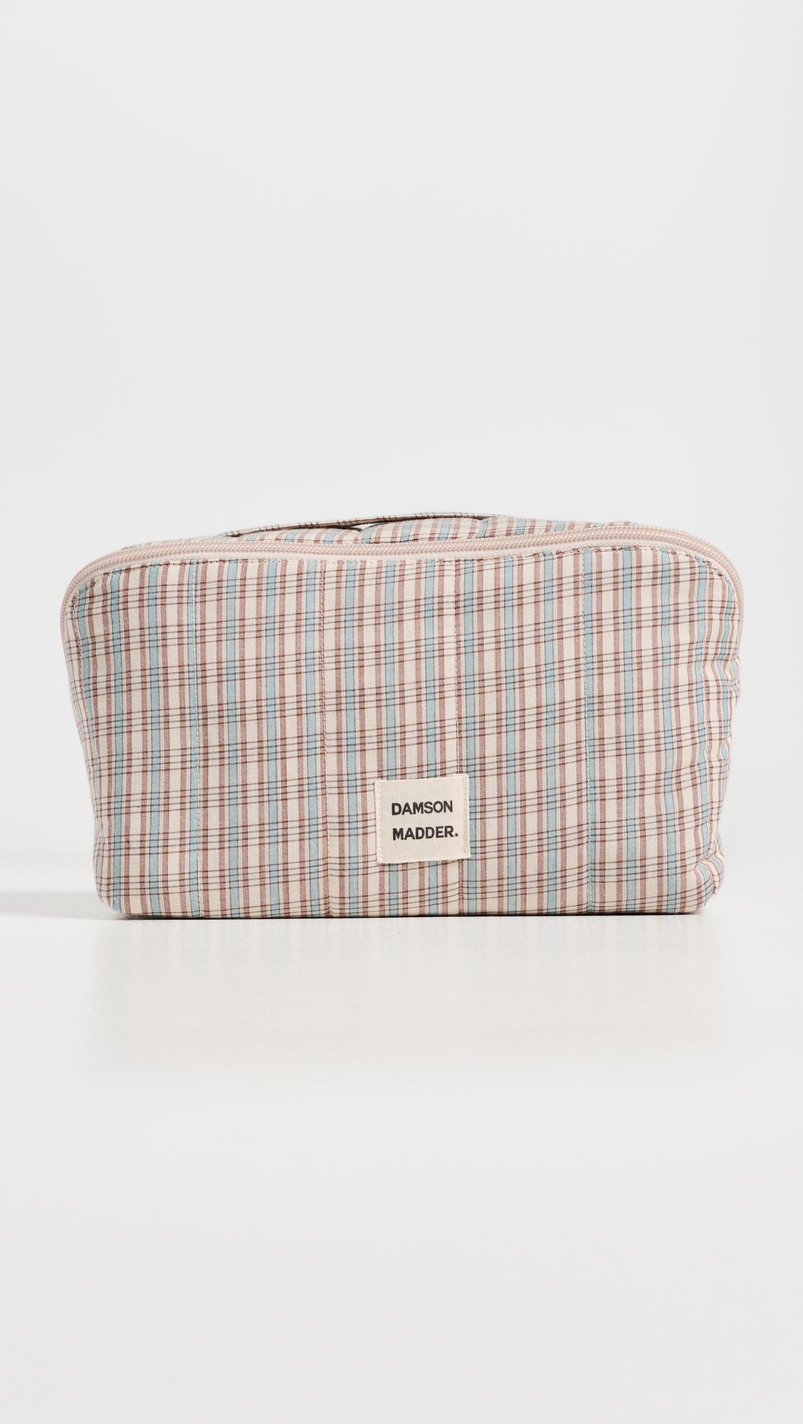 Large Check Wash Bag by DAMSON MADDER