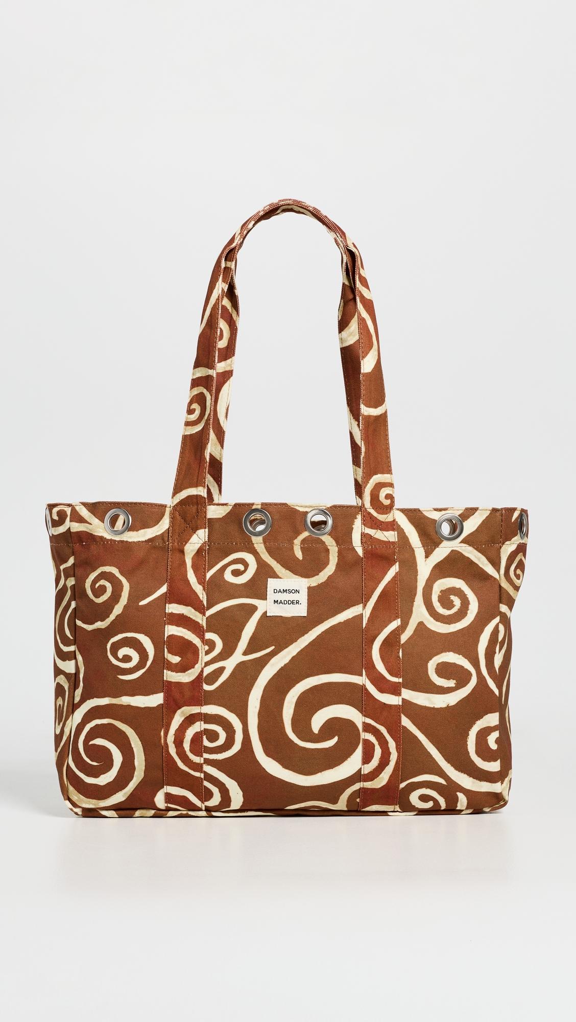 Large Swirl Canvas Eyelet Tote Bag by DAMSON MADDER