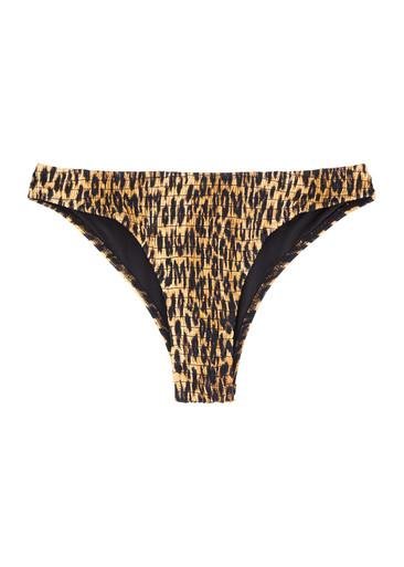 Leopard-print smocked bikini briefs by DAMSON MADDER