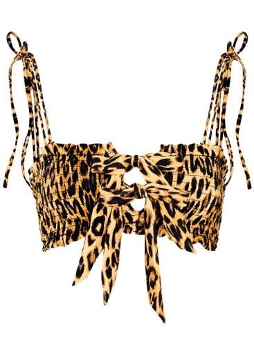 Lexie leopard-print bikini top by DAMSON MADDER