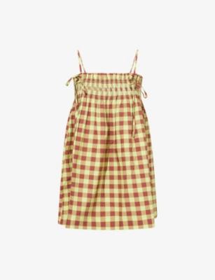 Lilo Checked Cotton Mini Dress by DAMSON MADDER